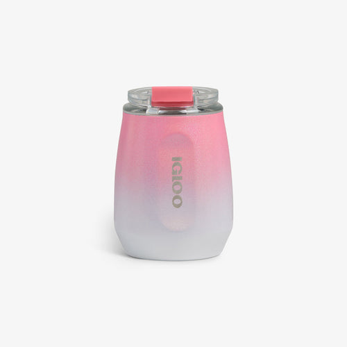 Front View | 10 Oz Wine Tumbler::Gradient Pink::Double-wall, vacuum-insulated