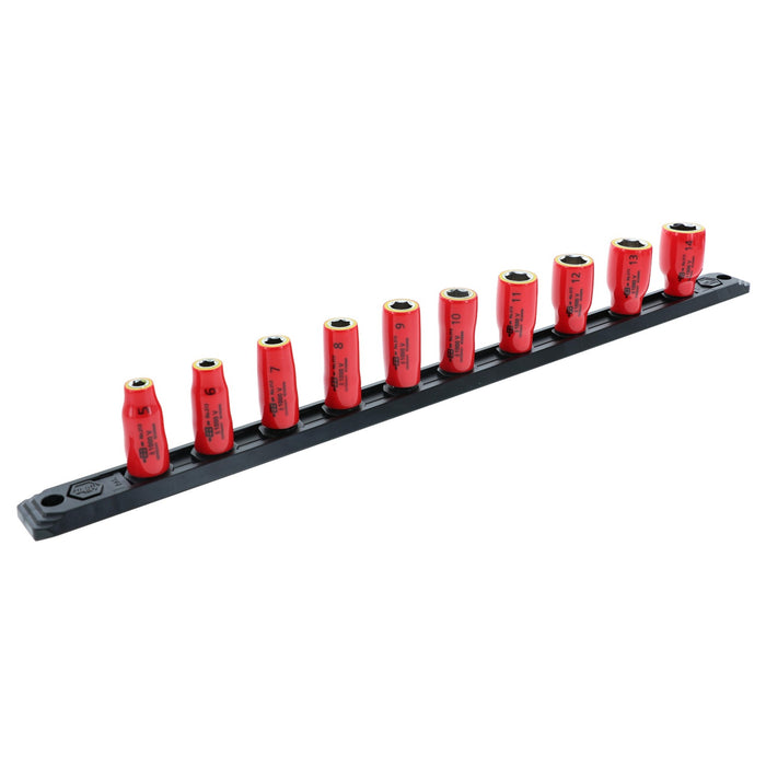 10 Piece Insulated Socket Set 1/4" Drive -  METRIC