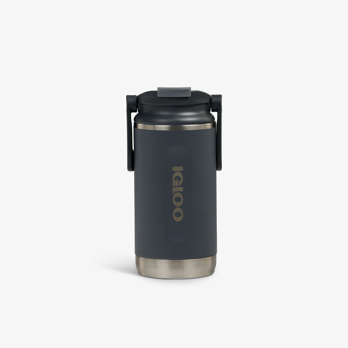 Front View | 12 Oz Flip ‘n’ Sip Tumbler::Carbonite::Fits in standard cup holders