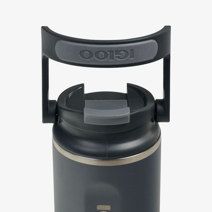 Lid View | 12 Oz Flip ‘n’ Sip Tumbler::Carbonite::Retention: Up to 24hrs cold / 4hrs hot*