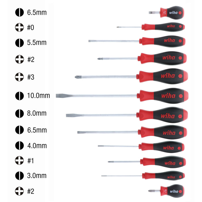 12 Piece SoftFinish Slotted and Phillips Screwdriver Set