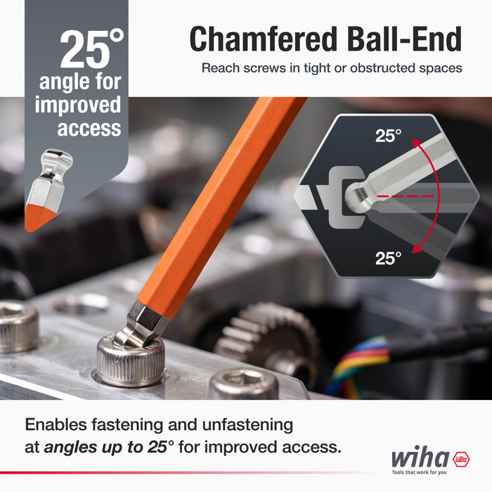 13 Piece Ball End Color Coded Hex L-Key Set - Inch