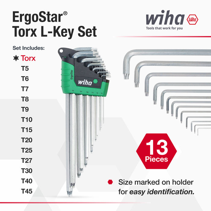 13 Piece ErgoStar Torx L-Key Set