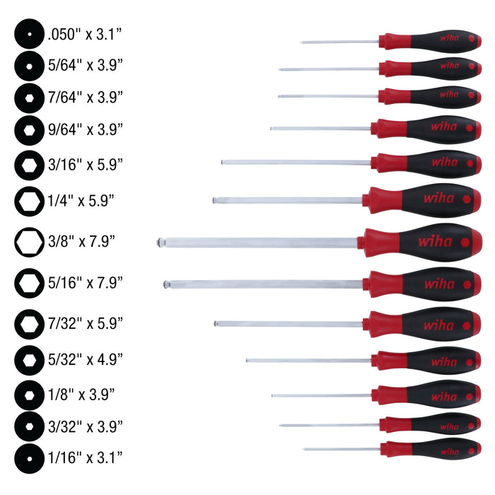 13 Piece SoftFinish MagicRing Ball End Screwdriver Set