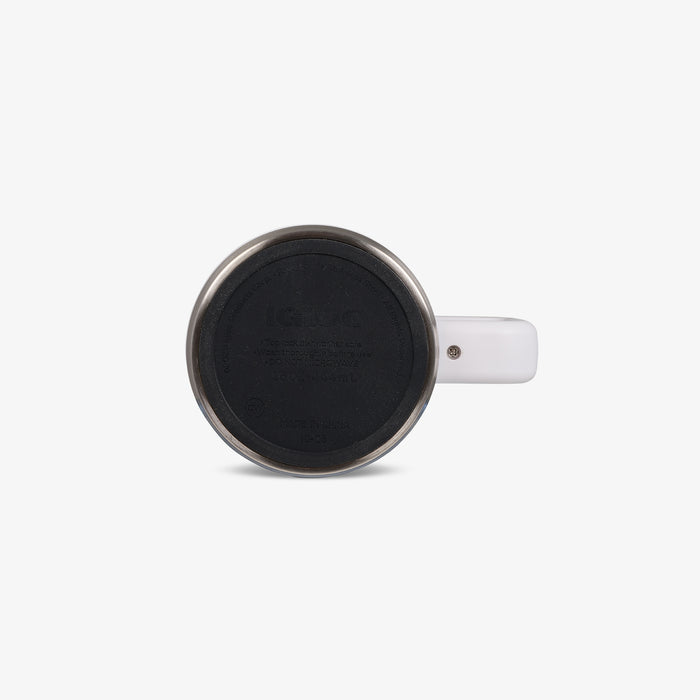 Bottom View | 15 Oz Coffee Mug::White::Built-in coaster