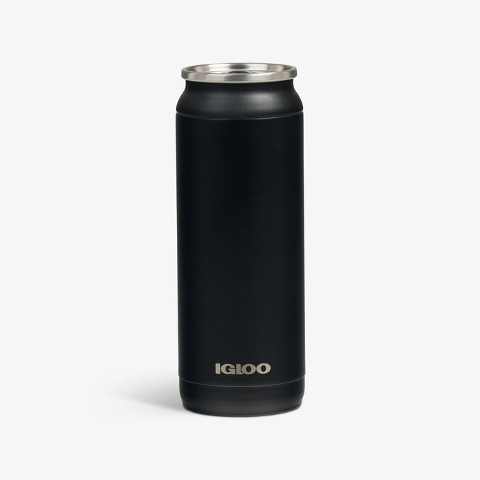 Front View | 16 Oz Can::Black::Durable stainless steel