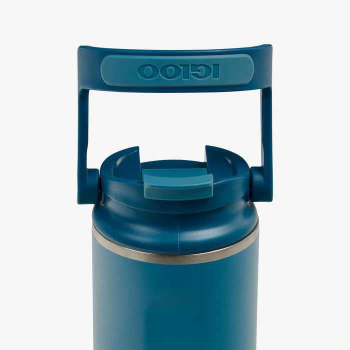 Close Up Lid View | 16 Oz Flip ‘n’ Sip Tumbler::Modern Blue::Up to 24hrs cold / 4hrs hot*