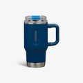 Front View | 18 Oz Flip ‘n’ Sip Travel Mug::Blue Shale::Fits in standard cup holders