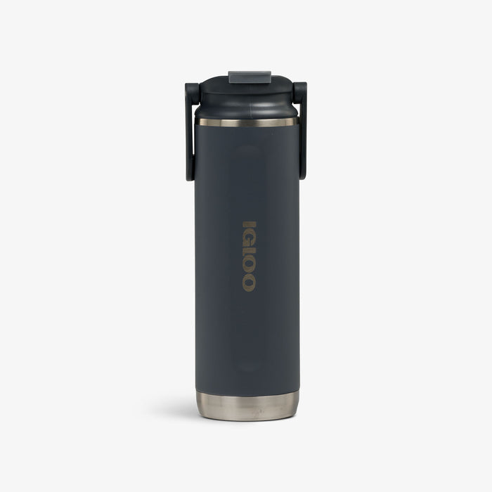 Front View | 20 Oz Flip ‘n’ Sip Tumbler::Carbonite::Fits in standard cup holders