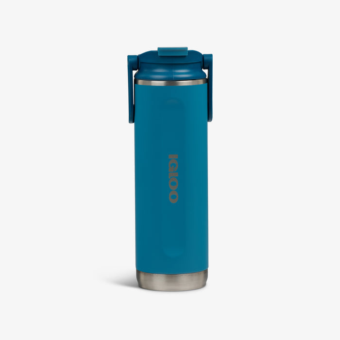 Front View | 20 Oz Flip ‘n’ Sip Tumbler::Modern Blue::Fits in standard cup holders