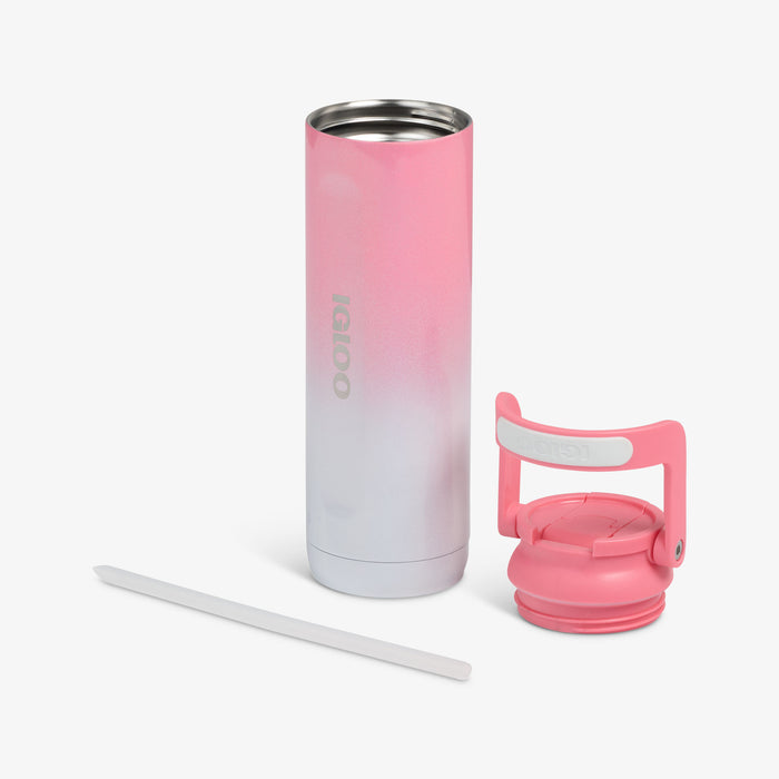 Lid Off View | 20 Oz Sport Sipper Bottle::Gradient Pink::Double-wall, vacuum-insulated