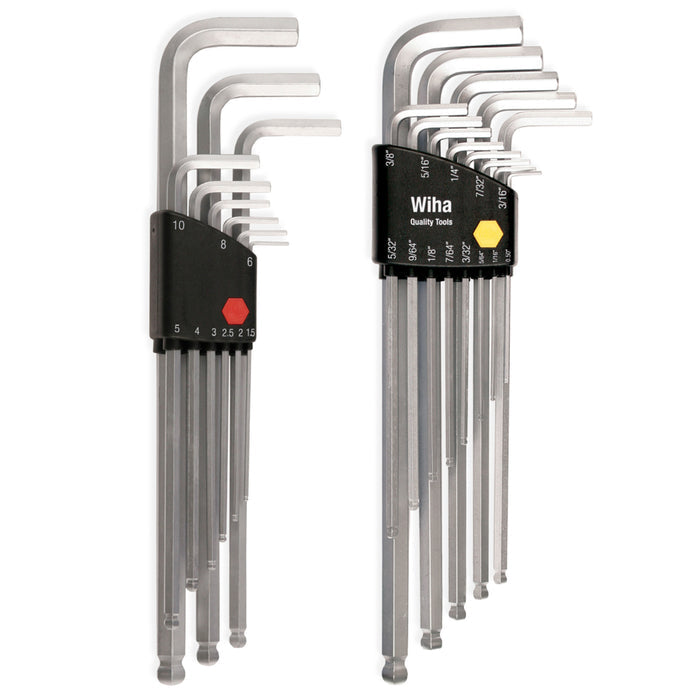 22 Piece Ball End Hex L-Key Set - Inch - Metric