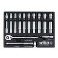24 Piece 3/8" Drive Professional Standard and Deep Socket Tray Set - Metric