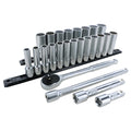 Wiha 33893 25 Piece 1/2" Drive Deep Socket Set - Metric