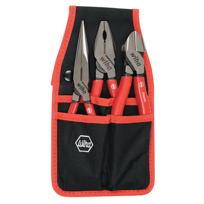 Wiha 32653 3 Piece Classic Grip Pliers and Cutters Belt Set