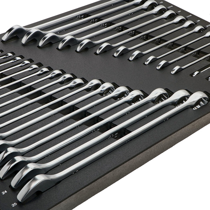 31 Piece Combination Wrench Tray Set - SAE and Metric