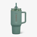 Front View | 32 Oz Ceramic-Lined Travel Mug::Sage::Double-wall, vacuum-insulated