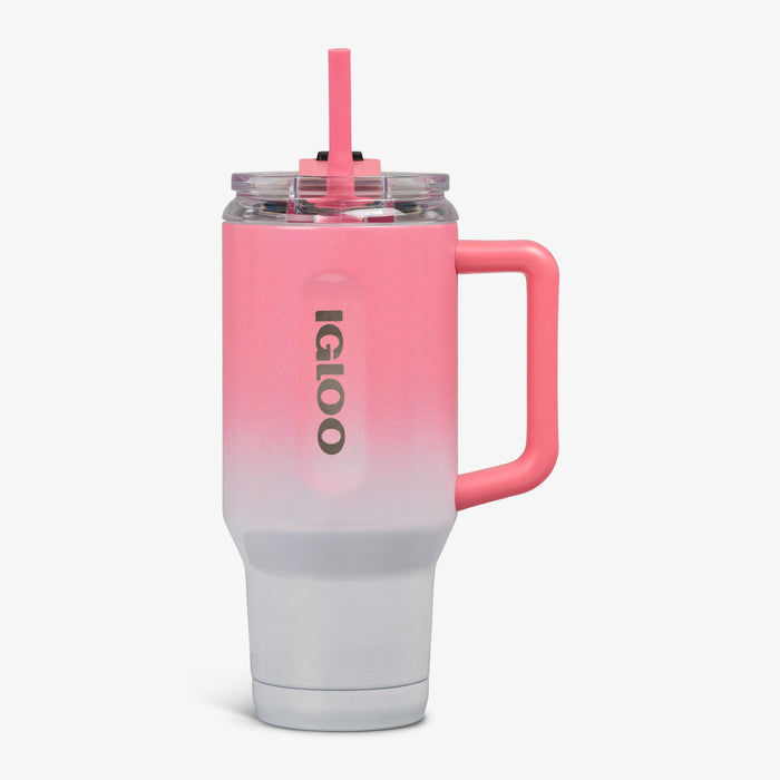 Front View | 32 Oz Flip ‘n’ Sip Travel Mug::Gradient Pink::Up to 48hrs cold / 8hrs hot*