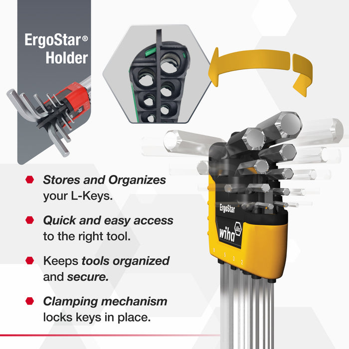 35 Piece ErgoStar L-Key Tray Set - Hex Metric, Hex SAE, Torx