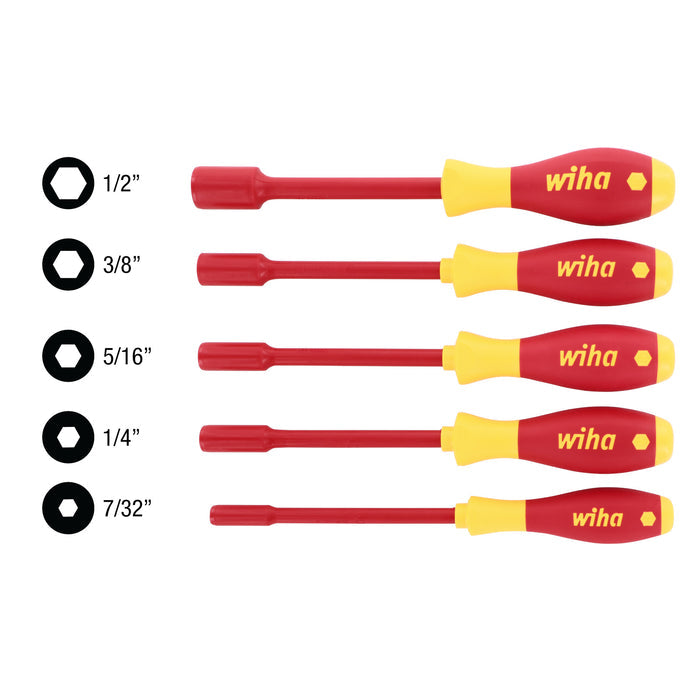 5 Piece Insulated SoftFinish Nut Driver Set - Inch