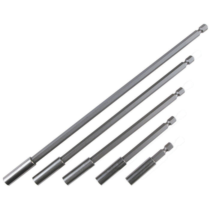 Wiha 71499 5 Piece Magnetic Retaining Ring 1/4" Bit Holder Set