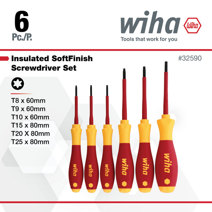 6 Piece Insulated SoftFinish Torx Screwdriver Set