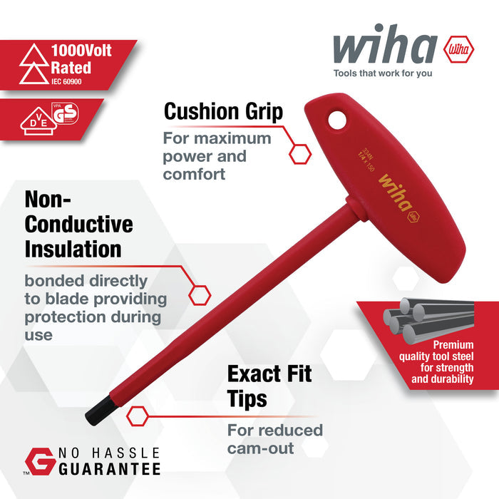 6 Piece Insulated T-Handle Hex Screwdriver Set - Inch