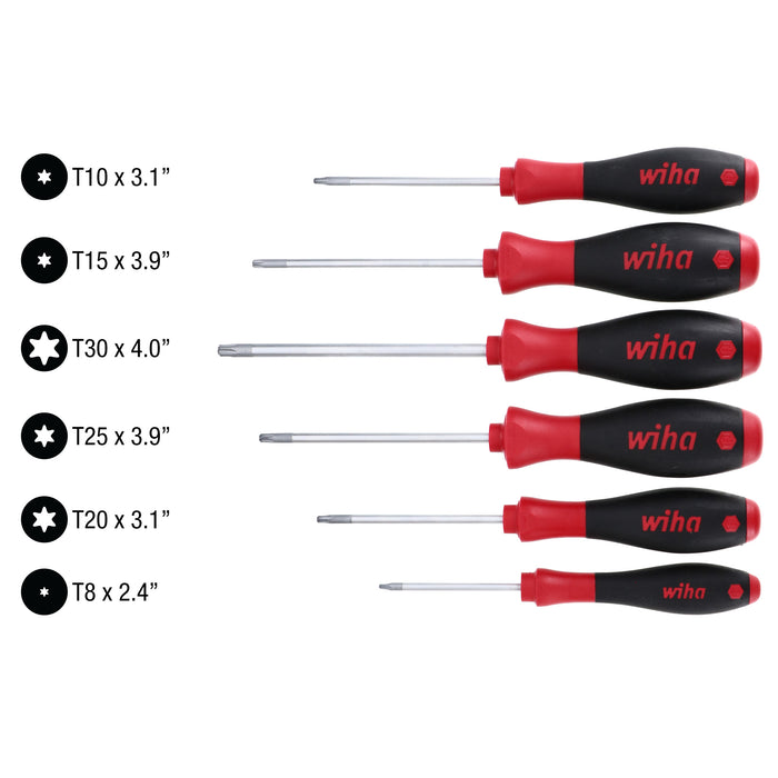6 Piece SoftFinish MagicSpring Torx Screwdriver Set