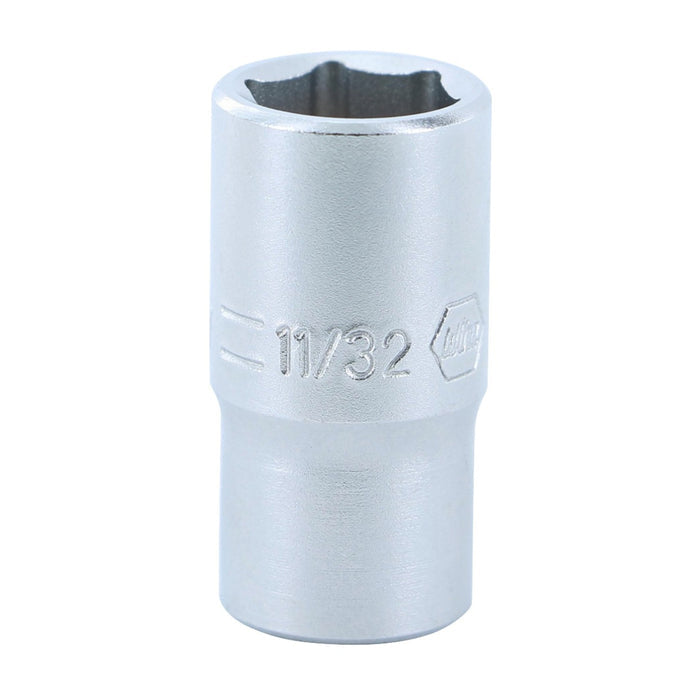 Wiha 33311 6 Point - 1/4 Inch Drive Socket - 11/32" x 25mm