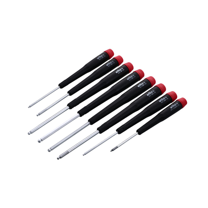 Wiha 26490 8 Piece Precision Ball End Hex Screwdriver Set - Inch