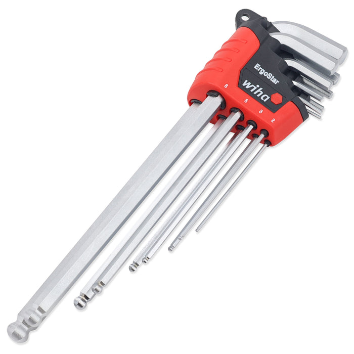 9 Piece ErgoStar Ball End Hex L-Key Set - Metric