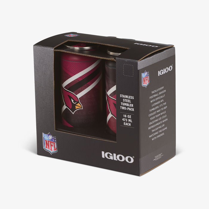 Packaging View | Arizona Cardinals Home & Away 16 Oz Can 2-Pack::::Built-in coaster