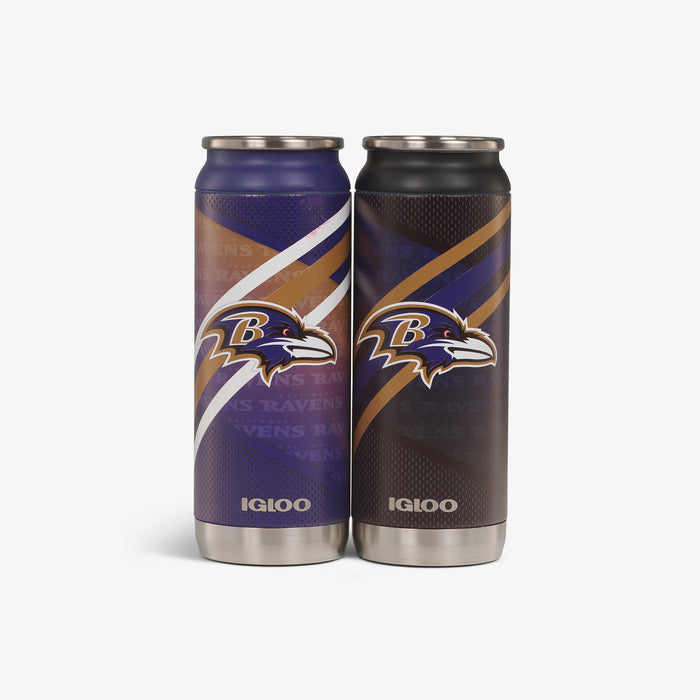 Front View | Baltimore Ravens Home & Away 16 Oz Can 2-Pack::::Set of 2