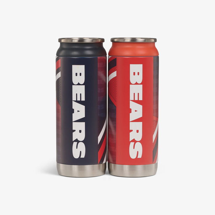 Back View | Chicago Bears Home & Away 16 Oz Can 2-Pack::::Durable stainless steel