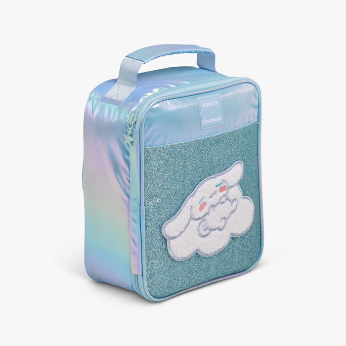 Angle View | Cinnamoroll™ Slim Lunch Cooler Bag::::Iridescent exterior fabric
