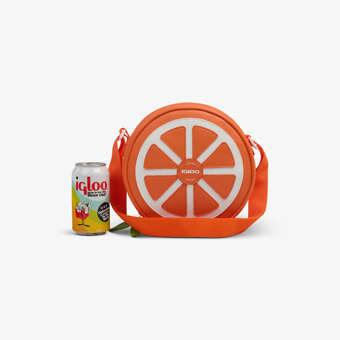 Size View | Citrus Crossbody Cooler Bag::Orange::Fits up to 4 cans