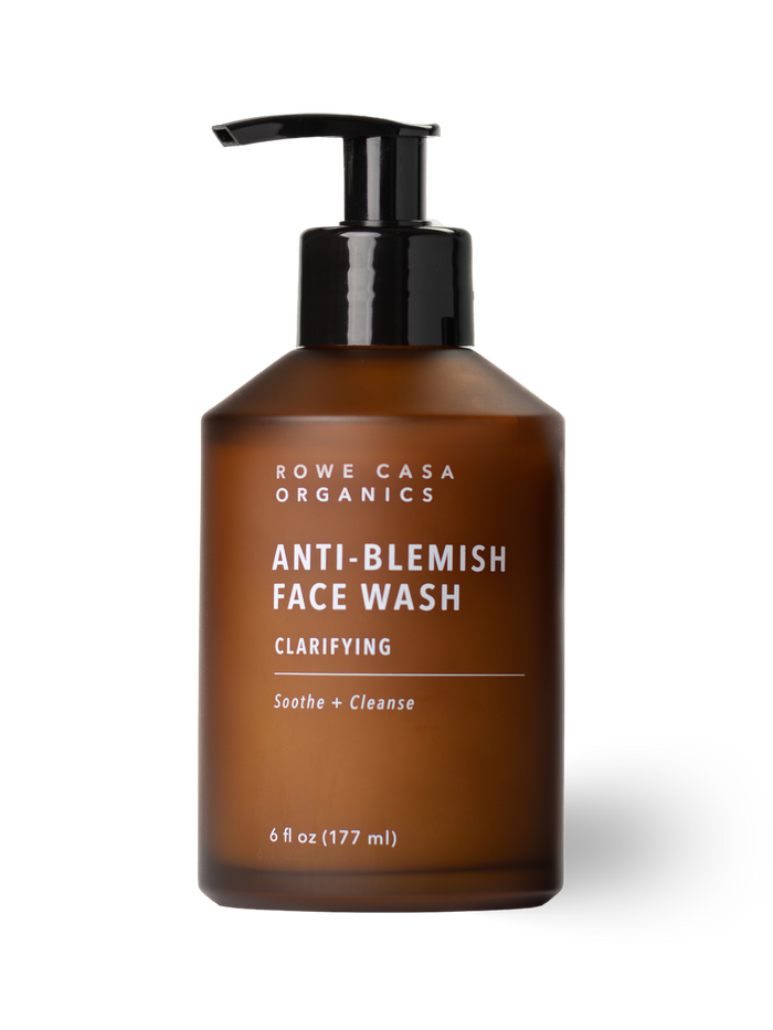 Rowe Casa Organics Clarifying Face Wash for acne-prone and blemish-prone skin.