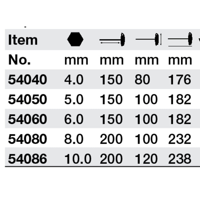 Classic Grip MagicRing Ball End Hex T-handle 4.0mm