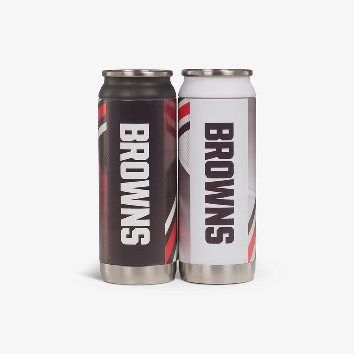 Back View | Cleveland Browns Home & Away 16 Oz Can 2-Pack::::Durable stainless steel