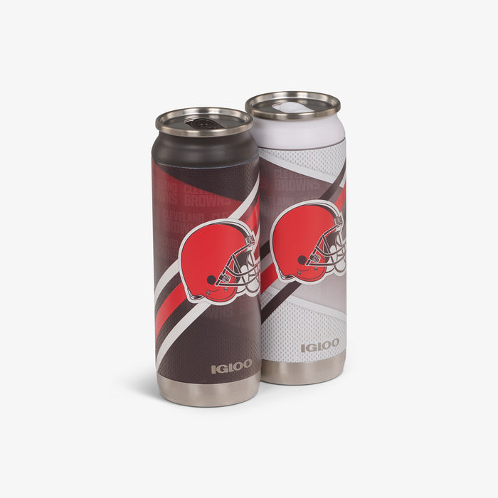 Angle View | Cleveland Browns Home & Away 16 Oz Can 2-Pack::::Advanced hot & cold retention
