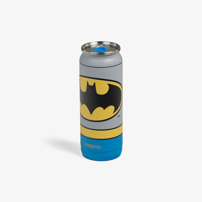 Angle View | DC Super Heroes Batman™ 16 Oz Can::::Sliding mouth-opening tab