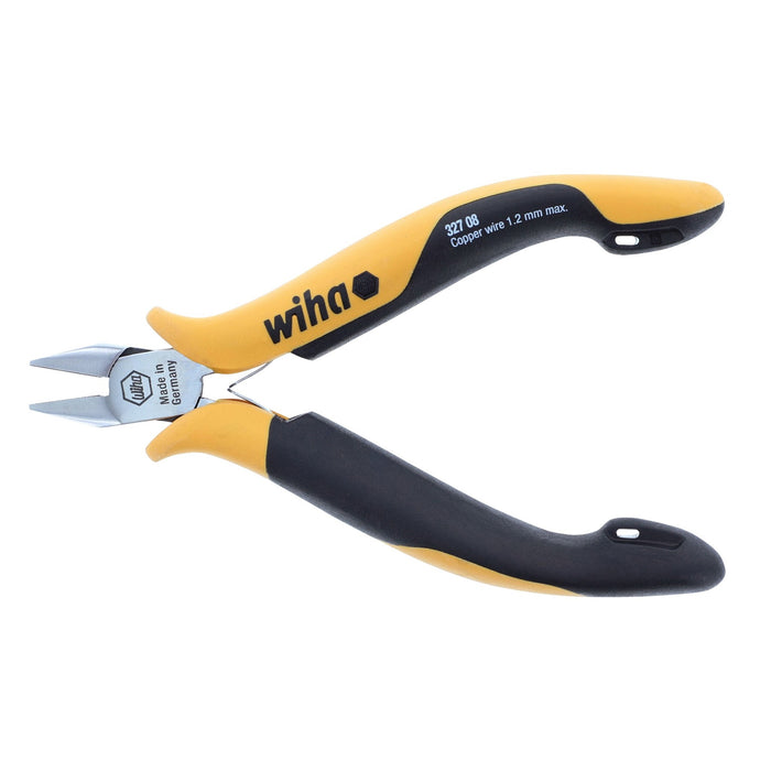 Wiha 32708 Electronic  ESD Safe Precision Wide Tapered Head Flush Cutters