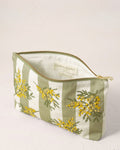 Elizabeth Scarlett Cotton Everyday Pouch - Mimosa Stripe Green