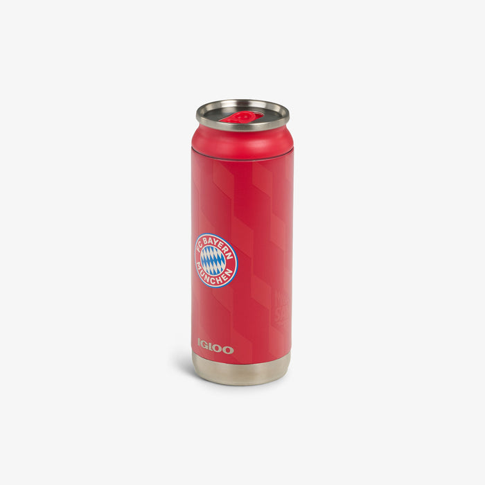 Angle View | FC Bayern München 16 Oz Can::::Sliding mouth-opening tab