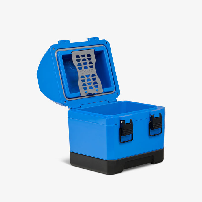 Open View | Gripper CoolBox 10 Qt Cooler::Sneaky Blue::Lid storage w/flexible divider