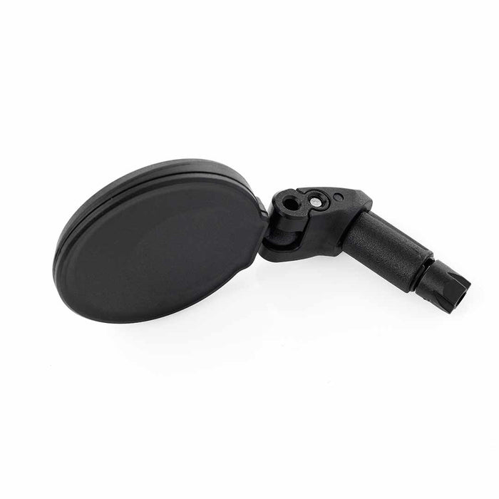 Close up of the back side of the BiKASE handlebar end mirror against a white background. View 2