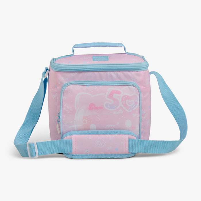 Front View | Hello Kitty® 50th Anniversary Square Lunch Cooler Bag::::Custom screenprint