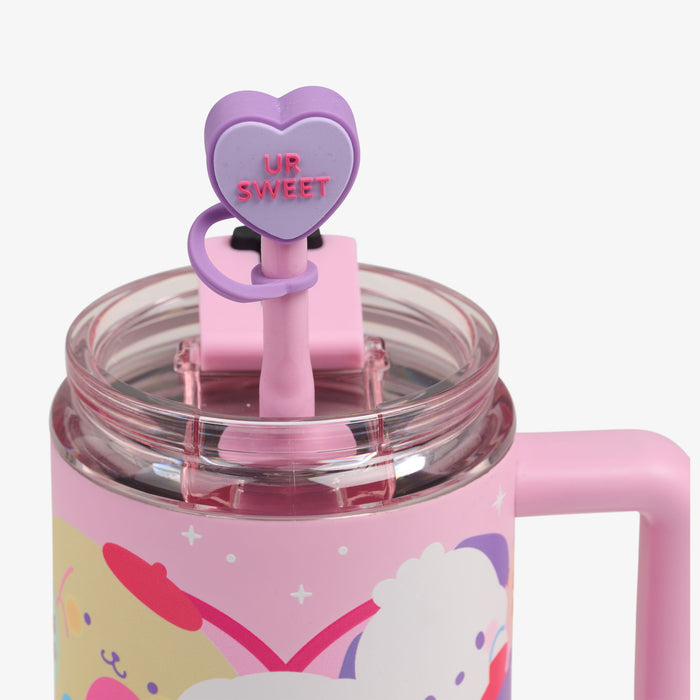 Straw View | Hello Kitty® and Friends x Sweethearts® Candies 32 Oz Travel Mug::::Side handle