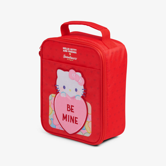 Angle View | Hello Kitty® and Friends x Sweethearts® Candies Vertical Lunch Cooler::::Storage pocket