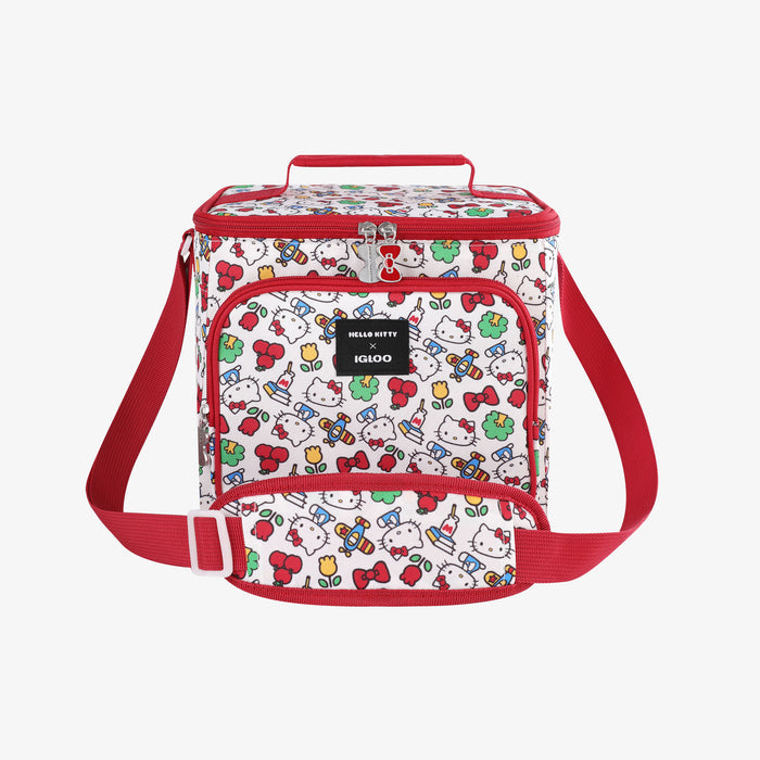 Front View | Hello Kitty Square Lunch Cooler Bag::::Holds up to 9 cans